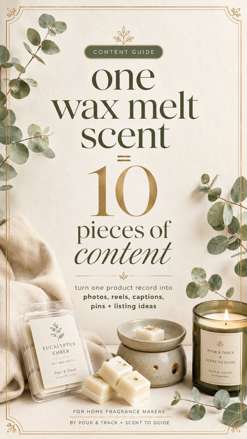 One wax melt scent = 10 pieces of content