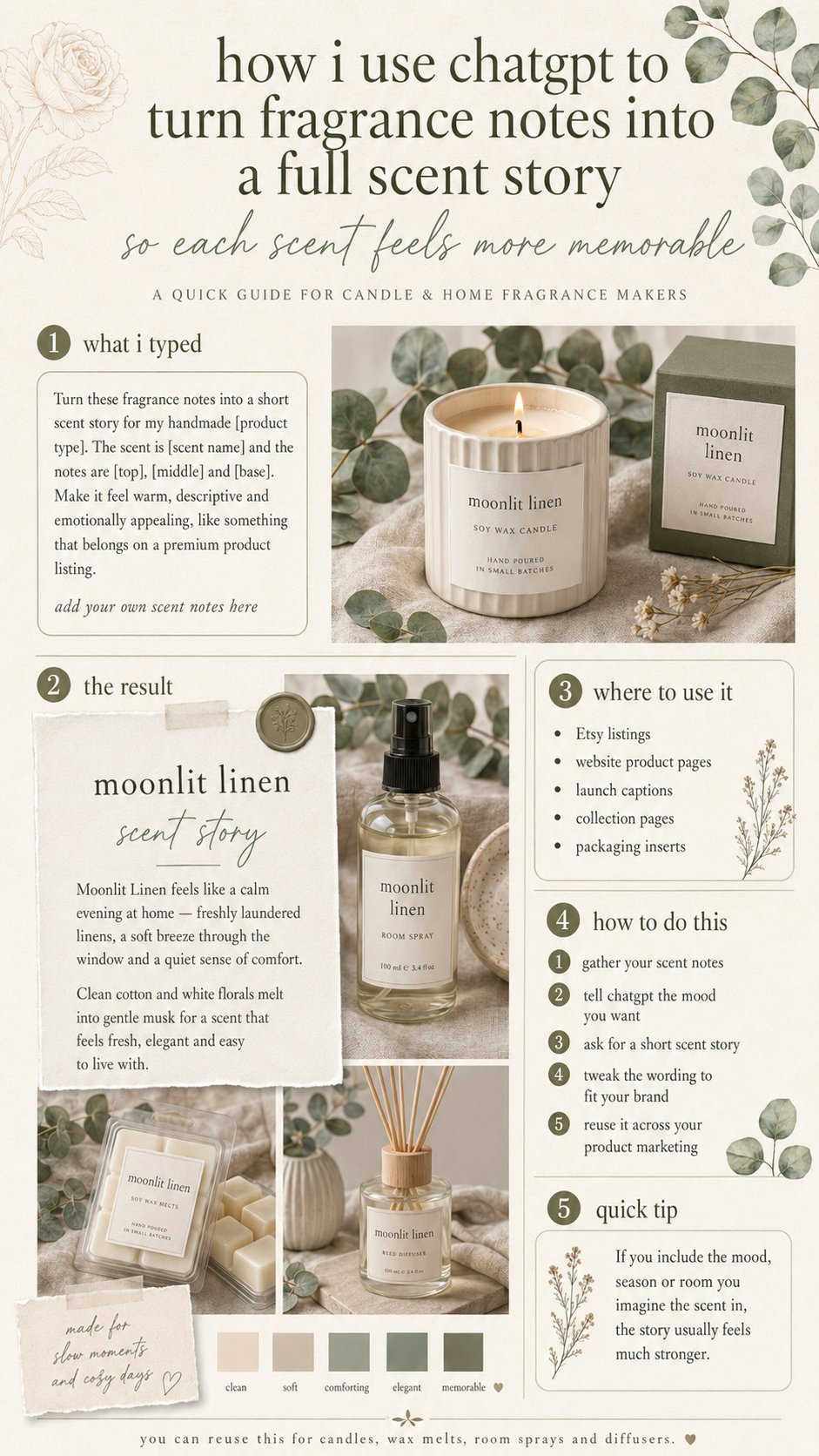 Turn fragrance notes into a full scent story