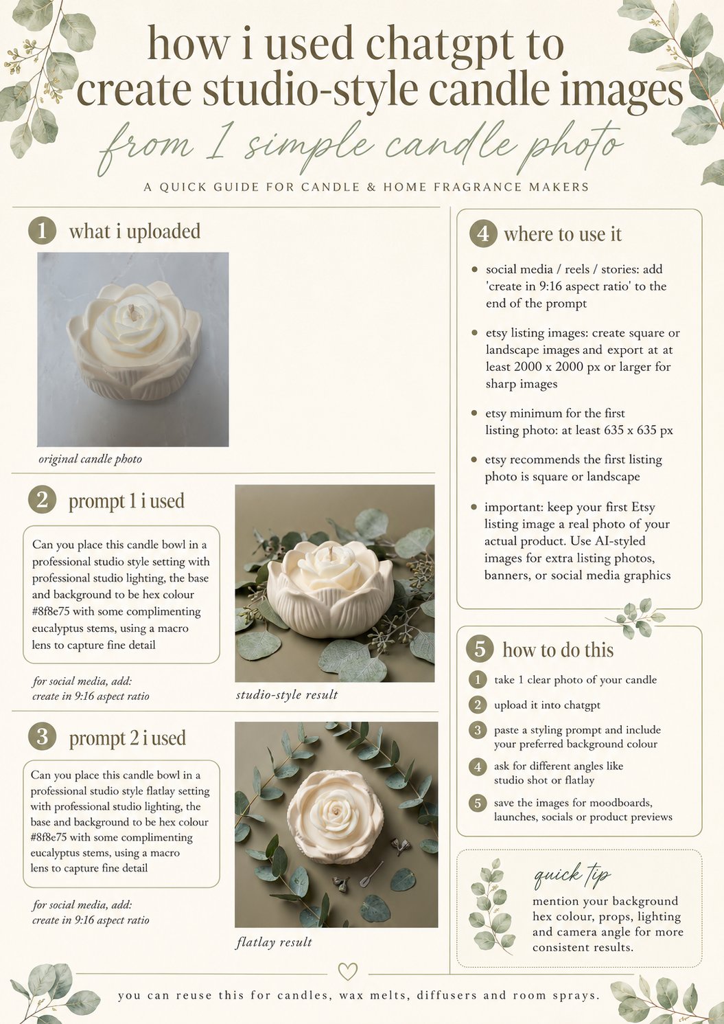 Create studio-style candle images